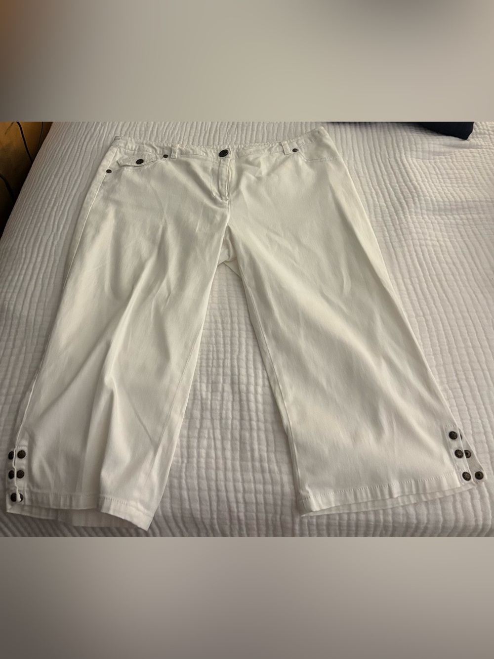 new directions White Stretch Cotton Blend Pants